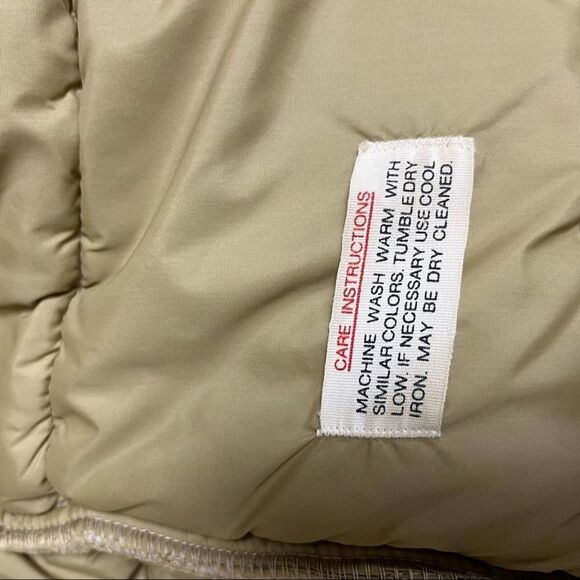 Vtg Tan Sears Winter Ski Puffer Coat Large Tall - Picture 6 of 8